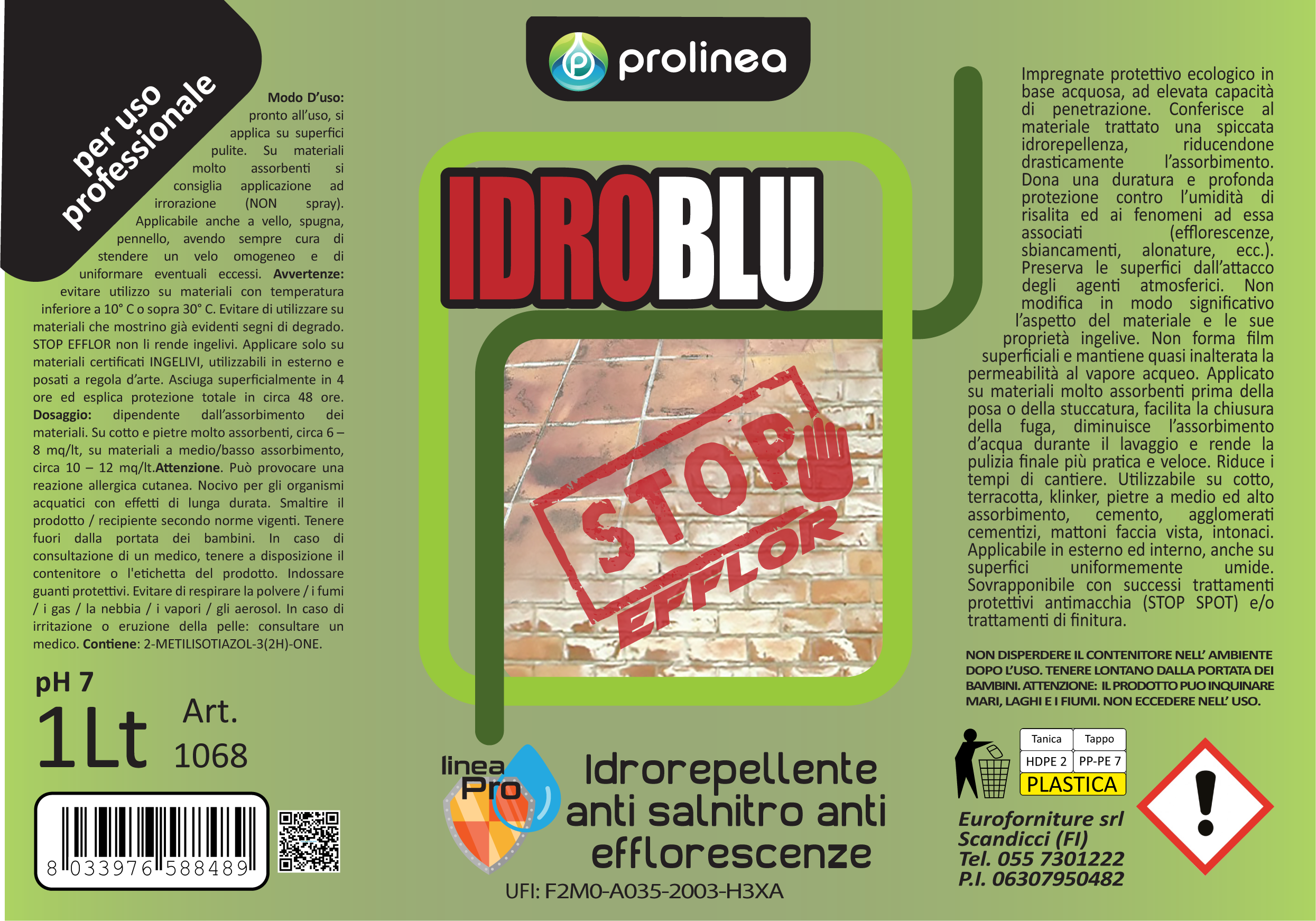 Idroblu STOP EFFLOR LT 1 LOGO UFI Smal EURO QRC