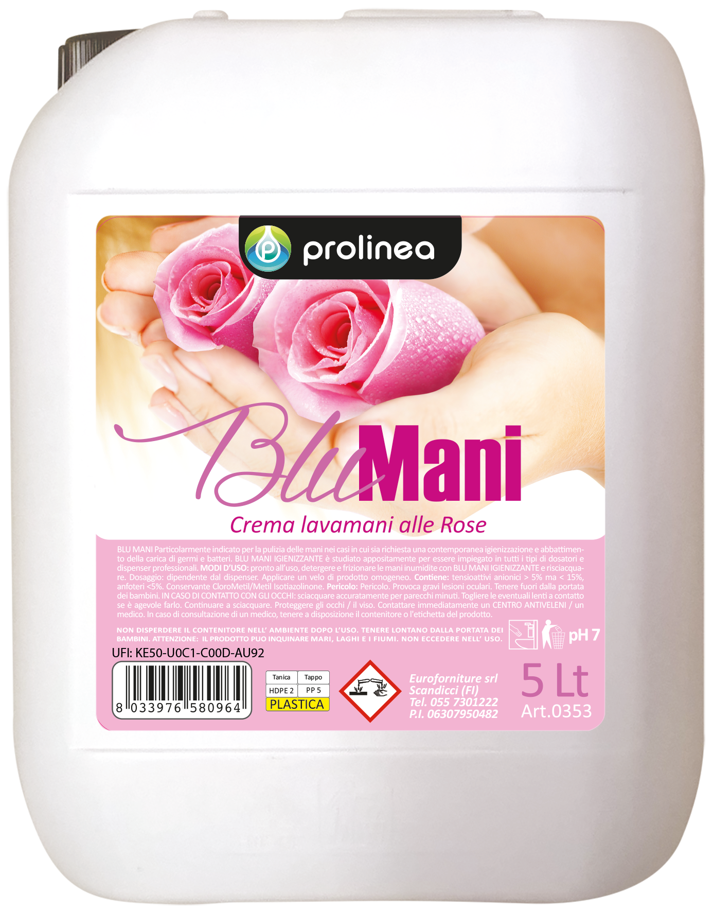 Blu Mani Rosa 5lt Logo